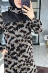 Sayra Tunik Leopar Kahve  Leopar