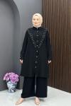 Taşlı Premium Tunik - Siyah  Siyah