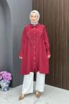 Taşlı Premium Tunik - Bordo Bordo